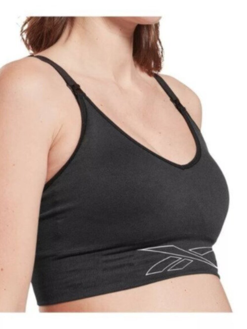 Reebok Studio Maternity Nursing Sports Bra — Black, Size XL